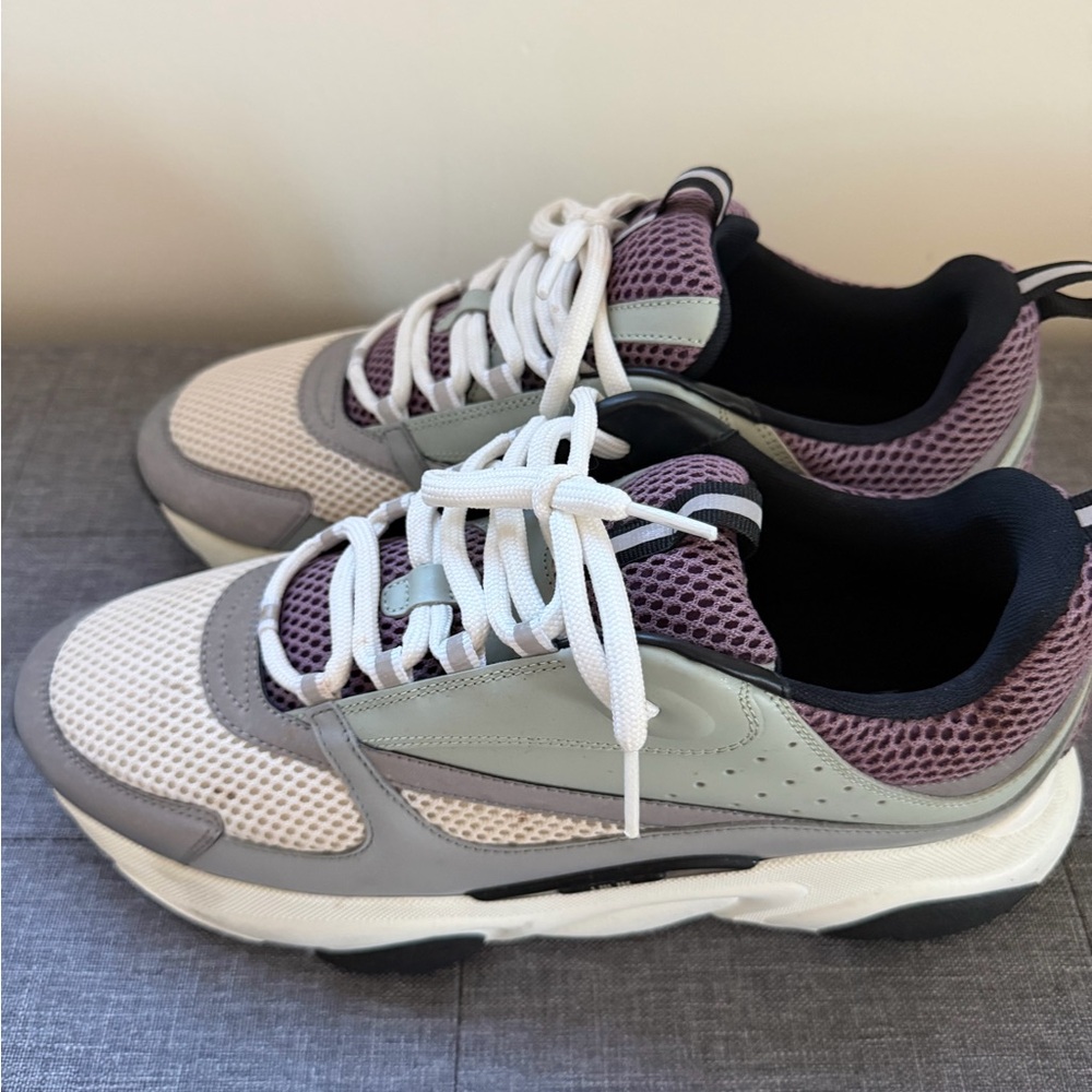 Dior Men's Sneakers in White, Gray, and Purple